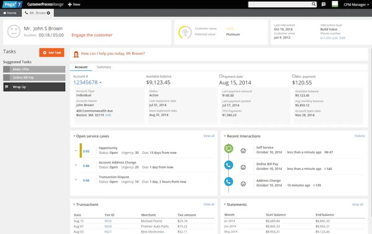 Pega Customer Service antizipiert Kundenbedürfnisse und automatisiert Prozesse. (Bild: Pegasystems)