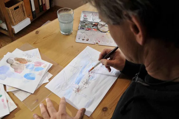 Bild: Im Trend liegen Weihnachtskarten mit Pfiff - Illustrator setzt Firmenprofile cartoonartig um