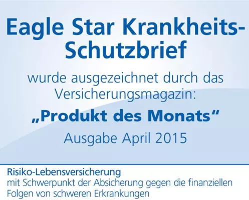 Eagle Star Krankheits-Schutzbrief von Zurich zum „Produkt des Monats“ gekürt Bild: Eagle Star Krankheits-Schutzbrief von Zurich zum „Produkt des Monats“ gekürt