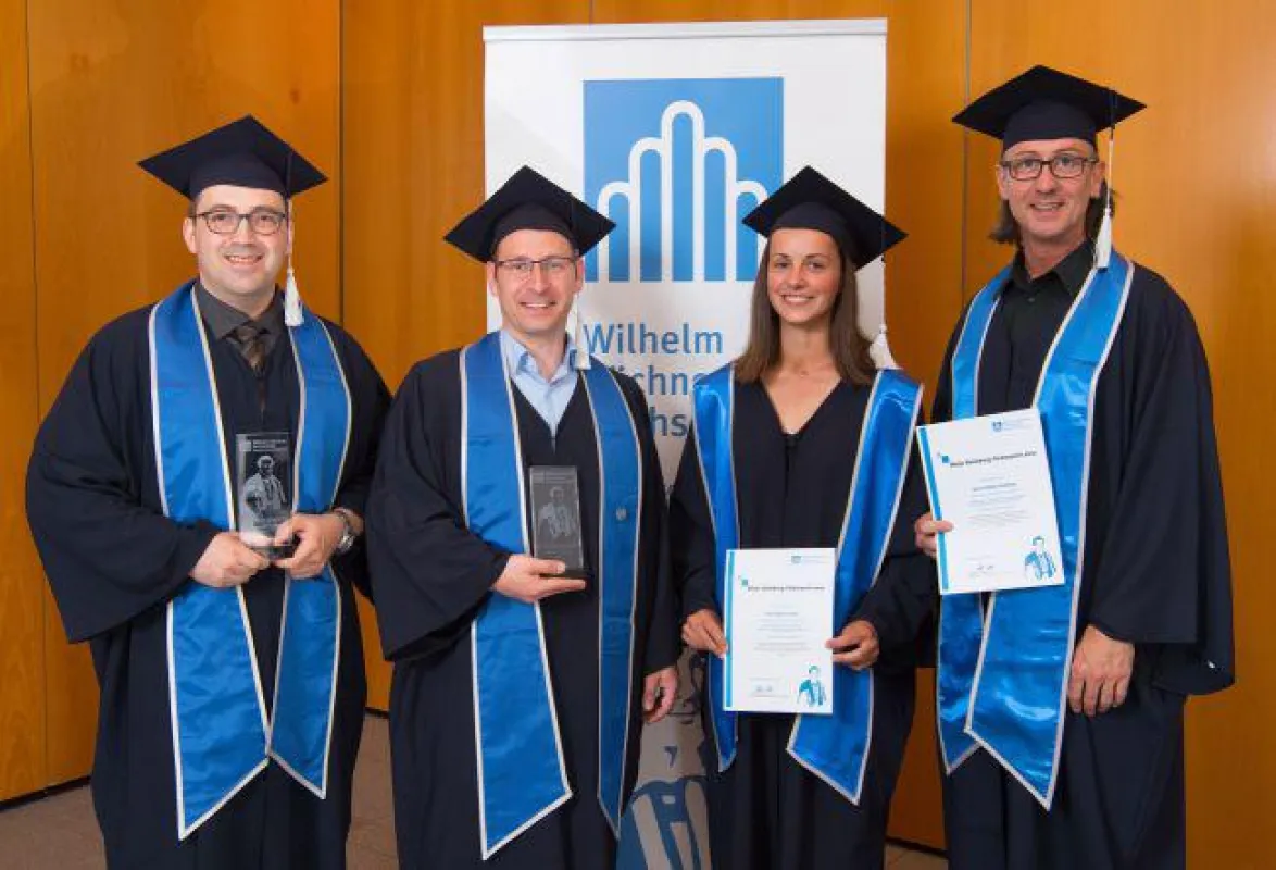 v.l. Harald Schmitt, Bernhard Gaum, Nadine Stark, Stefan Hebling. Quelle: Wilhelm Büchner Hochschule