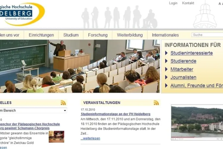 Bild: Pädagogische Hochschule Heidelberg setzt bei Ihrem neuen Internetauftritt auf METEOS Deutschland