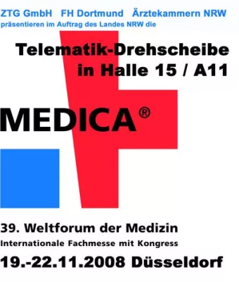 Bild: Erstes portalklinisches Szenario live auf der MEDICA 2008 - Intensivpatienten telemedizinisch betreuen
