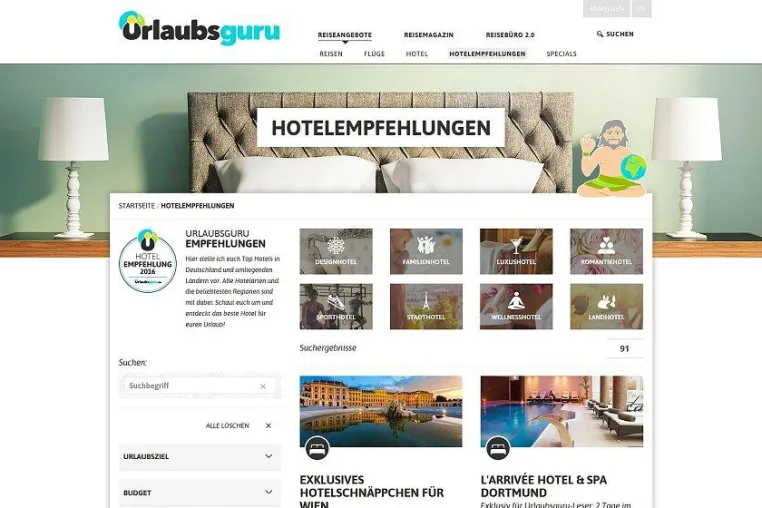 125 Hotels steigern ihre Direktbuchungen schon mit den Urlaubsguru Hotelempfehlungen Bild: 125 Hotels steigern ihre Direktbuchungen schon mit den Urlaubsguru Hotelempfehlungen