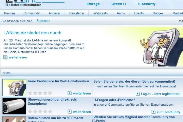Communitainment-Site für den ITP VERLAG: LANline launcht Online-Community für IT-Profis Bild: Communitainment-Site für den ITP VERLAG: LANline launcht Online-Community für IT-Profis