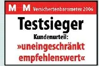 Bild: M+M Versichertenbarometer 2007: Kundenzufriedenheit und Kundenbindung im Urteil der Versicherten