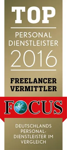 Bild: DESIGNERDOCK ausgezeichnet vom FOCUS als Top-Personaldienstleister 2016