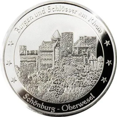 Bild: Die Schönburg auf Medaille geprägt. Zweites Talermotiv für Oberwesel