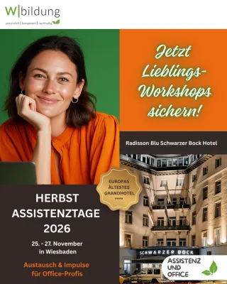 Bild: Herbst Assistenztage 2026 in Wiesbaden: Praxisnahe Weiterbildung für Assistenz und Office Management