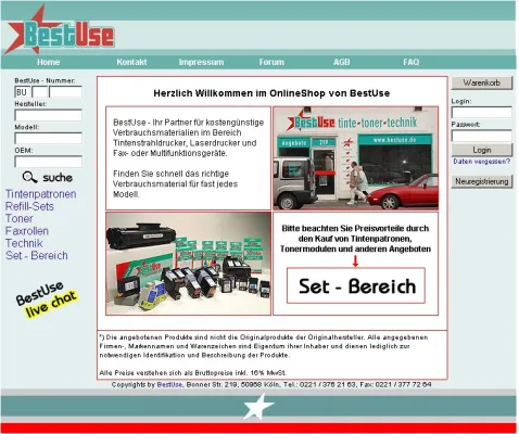 Bild: BestUse-OnlineShop - Druckerverbrauchsmaterialien schnell und kostengünstig online einkaufen