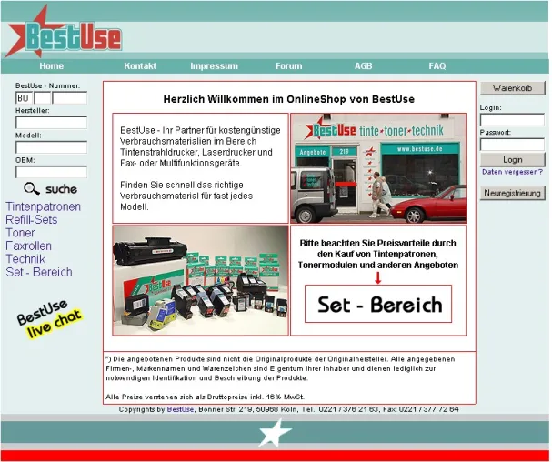 Bild: BestUse-OnlineShop - Druckerverbrauchsmaterialien schnell und kostengünstig online einkaufen