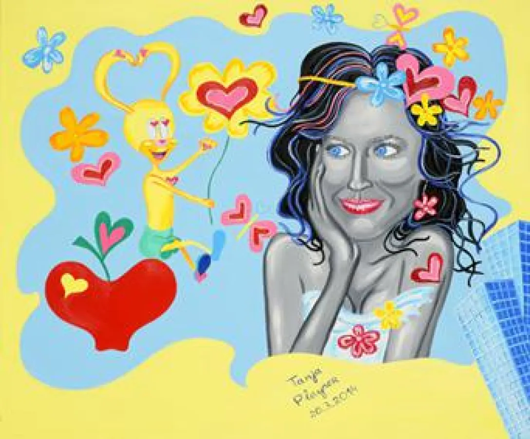 Kunstwerk der Pop Art Künstlerin Tanja Playner  - With Katy Perry around the world