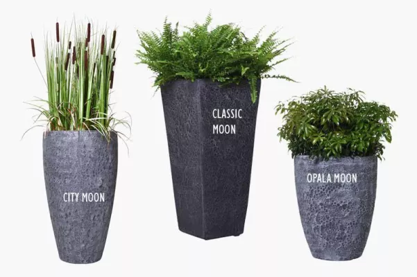 Bild: Moon-Design: Pflanzkübel im innovativen Keramik-Look