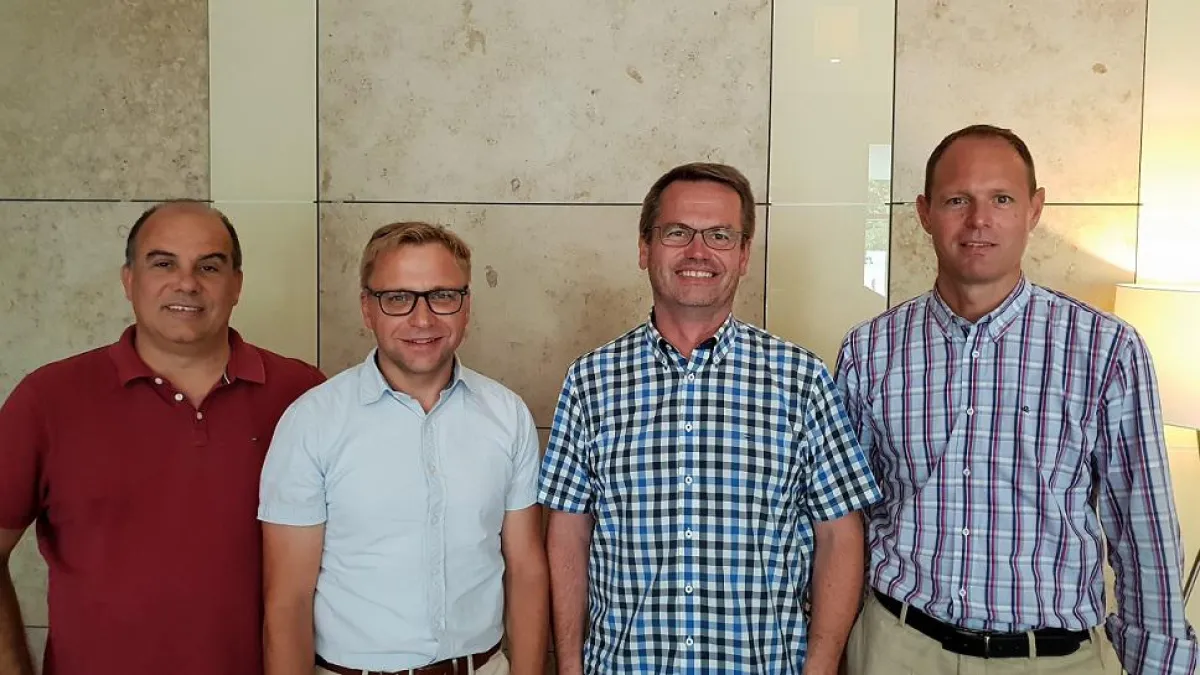 Die OpenTelematics Gründer Hans-Jörg Nolden, Thomas Gräbner, Jens Uwe Tonne und Daniel Thommen