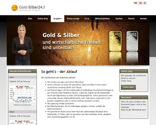 Bild: Wachstum im Onlinehandel mit Edelmetallen: Gold-Silber24.com