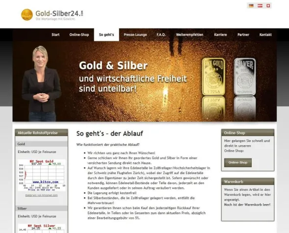 Bild: Wachstum im Onlinehandel mit Edelmetallen: Gold-Silber24.com