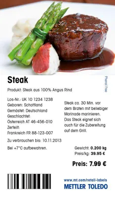Bild: METTLER TOLEDO: Herkunft von Fleisch richtig kennzeichnen