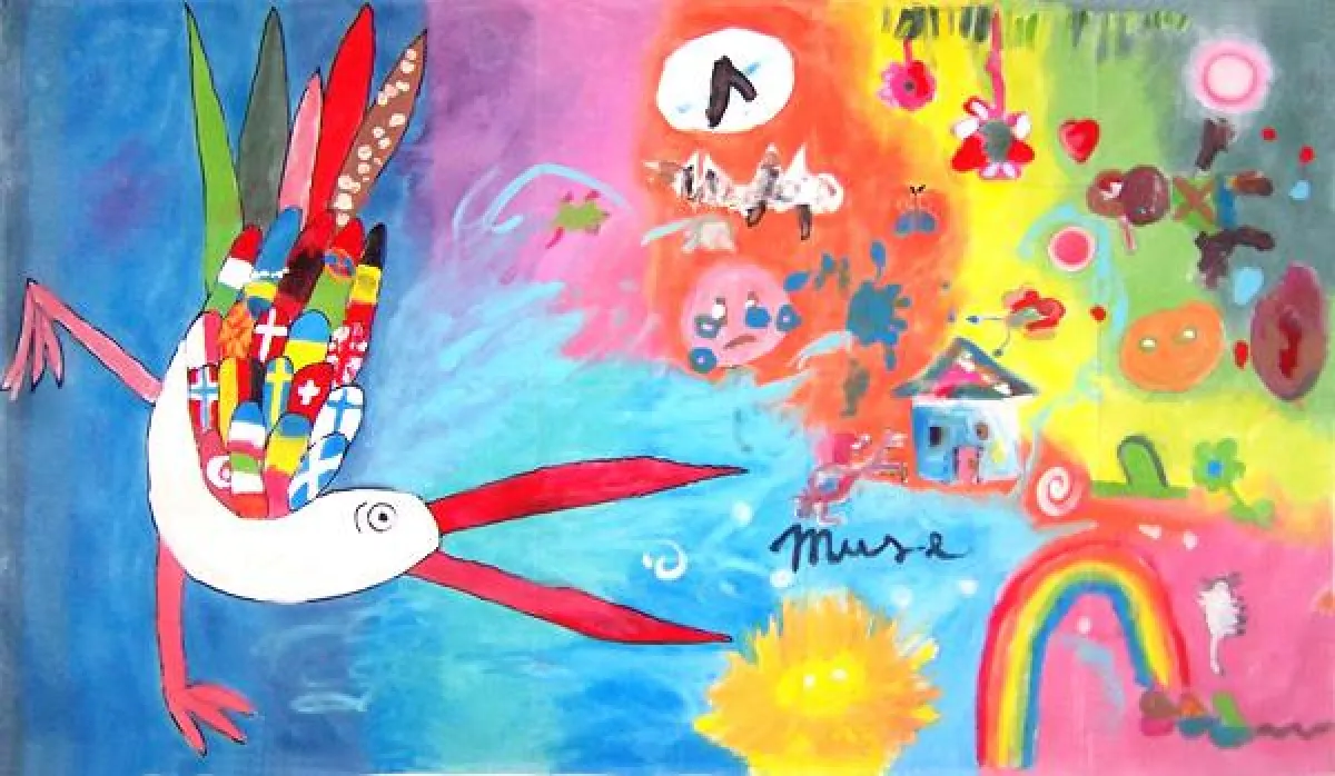 MUS-E Kinder Fahne; copyright YMSD