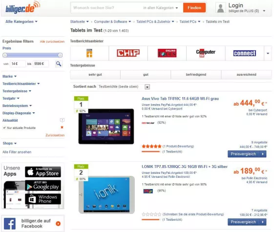 Bild: billiger.de launcht neues Beratungsangebot "Testsieger"