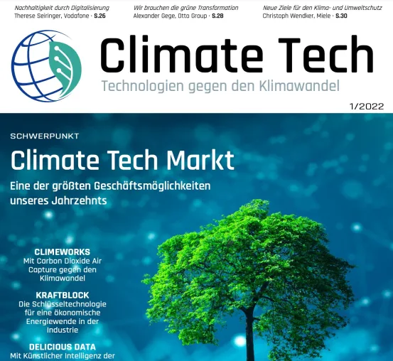 Das erste Climate Tech Magazin (Technologien gegen den Klimawandel) ist erschienen Bild: Das erste Climate Tech Magazin (Technologien gegen den Klimawandel) ist erschienen