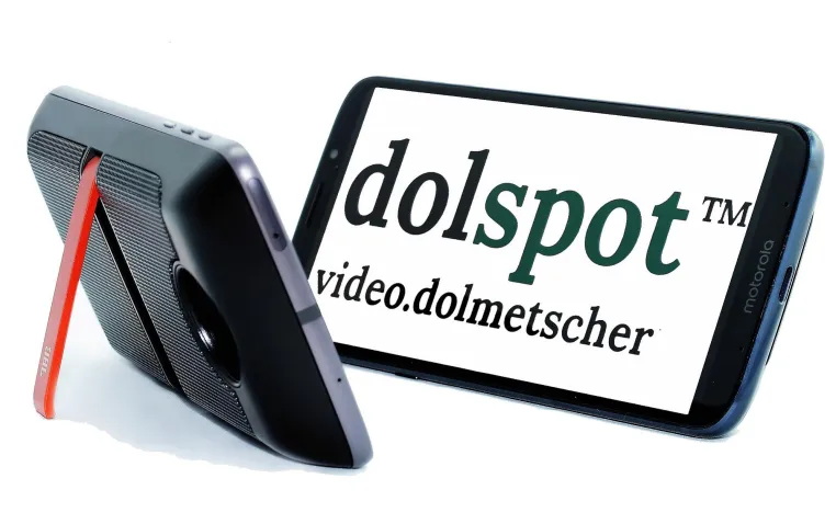 Bild: dolspot | video.dolmetscher – Dolmetscher aus dem Telefon
