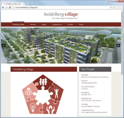Bild: Neue Homepage informiert über das Stadtquartier Heidelberg Village