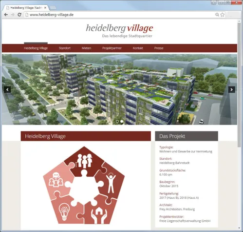 Bild: Neue Homepage informiert über das Stadtquartier Heidelberg Village