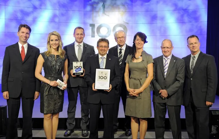 Bild: „TOP 100“-Kategoriesieg für Huber Kältemaschinenbau GmbH aus Offenburg