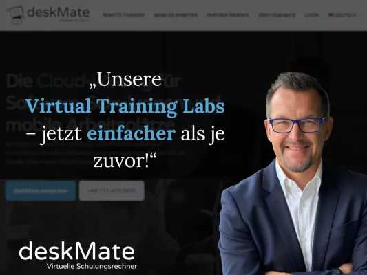 deskMate mit neuem Webauftritt: Modernes Design & optimierte Benutzerfreundlichkeit für Virtual Training Labs Bild: deskMate mit neuem Webauftritt: Modernes Design & optimierte Benutzerfreundlichkeit für Virtual Training Labs