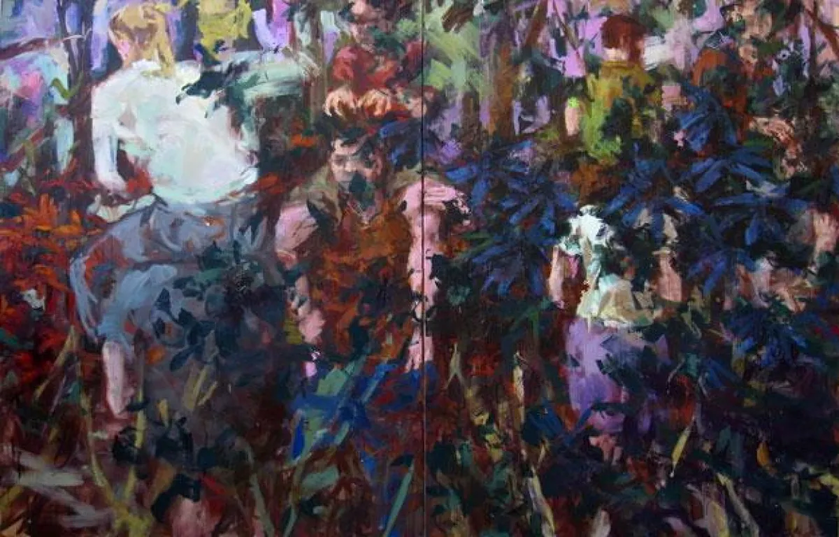 Cornelia Enderlein jockey 2010 Öl auf Leinwand, 220 x 340 cm