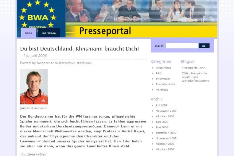 Bild: BWA - Europäische Berufs- und Wirtschaftsakademie St. Gallen AG stellt Presseportal online