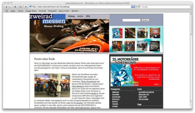 Bild: BlogSolution startet in den Frühling - Leipziger Blogdienstleister erstellt Weblog für Motorradmesse Dortmund