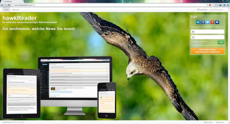 Bild: RSS-Feeds leicht gemacht - Deutschsprachiger intuitiver Nachrichtenaggregator „hawkReader“ veröffentlicht.
