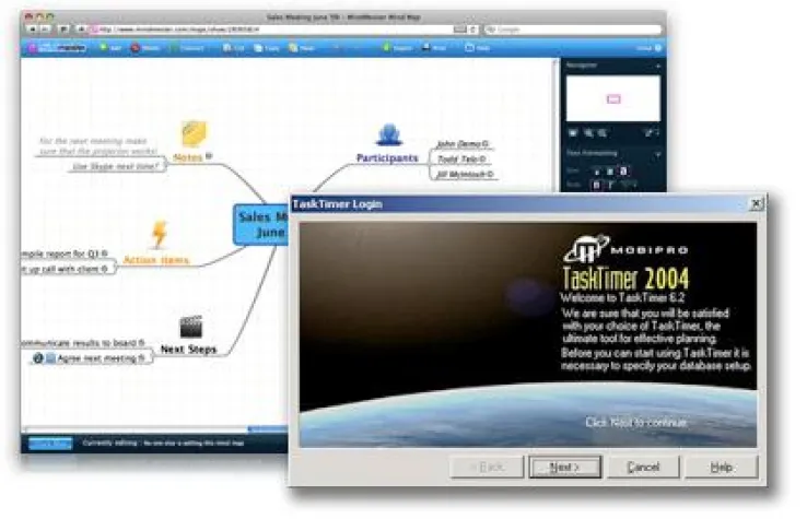 Bild: MindMeister in TaskTimer integriert für perfekte Aufgabenverwaltung