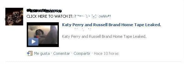 Bild: Video von Katy Perry & Russel Brand verbreitet Wurm über Facebook