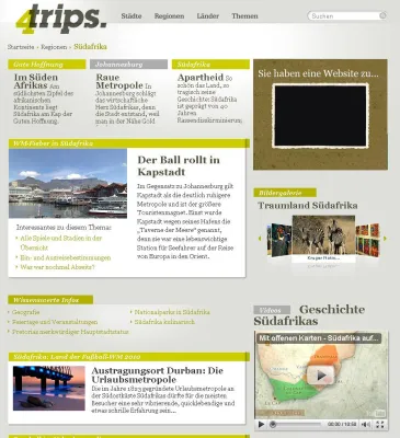 4trips und goruma.de realisieren Themenspecial rund um die Fußball-WM 2010 in Südafrika Bild: 4trips und goruma.de realisieren Themenspecial rund um die Fußball-WM 2010 in Südafrika