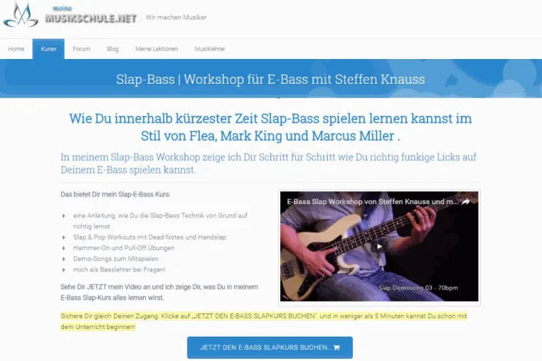 Neu: Slap-Bass Kurs für E-Bass Bild: Neu: Slap-Bass Kurs für E-Bass