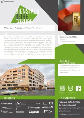 Dienstagsreihe der Hochschule Coburg | Müller Sigrist Architekten zu Gast Bild: Dienstagsreihe der Hochschule Coburg | Müller Sigrist Architekten zu Gast