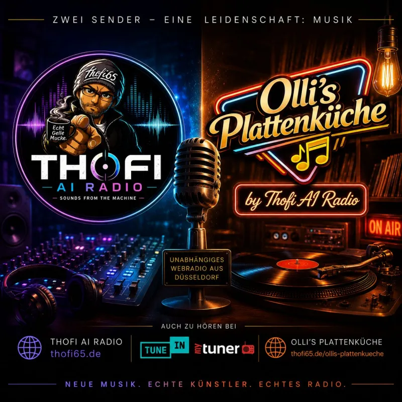 THOFI AI RADIO und Olli’s Plattenküche – zwei eigenständige Webradio-Projekte aus Düsseldorf (© THOFI AI RADIO / Thomas Fischer)