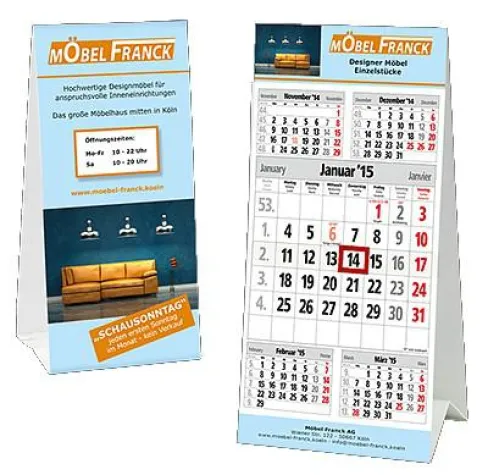 Bild: Neu entwickelter 5-Monats-Tischkalender in dieser Art