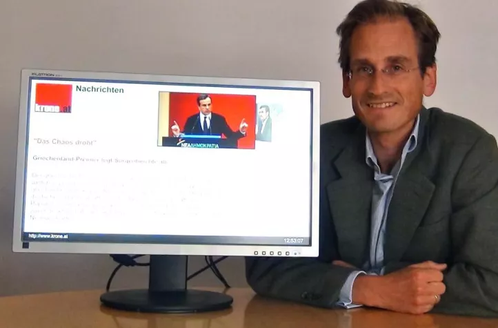 Bild: Krone.at liefert Infotainment auf pos-vision Bildschirme