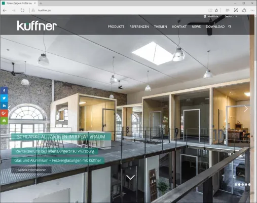 Bild: Neue Küffner Website – lösungsorientierte Planungshilfe. Aktuelle Fachinformationen rund um die Tür und Zarge