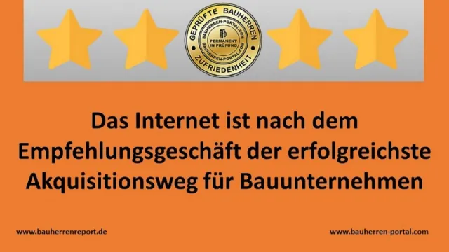Bild: Internetportal mit exklusiver Alleinstellung für Bauunternehmen aus dem Hausneubau