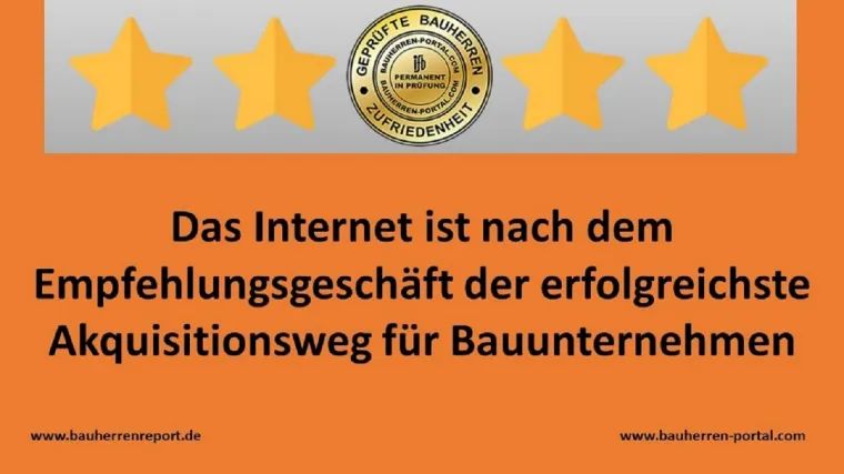 Bild: Internetportal mit exklusiver Alleinstellung für Bauunternehmen aus dem Hausneubau