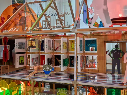 Bild: Peter Josef Abels DER BOHRTURM, DIE BÜHNE, DIE SÄNGER UND DIE SEHNSUCHT  1983/84, 2. Teil