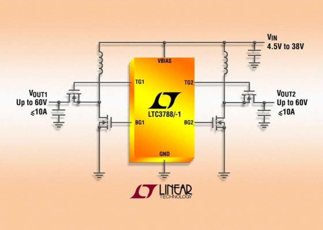 60V-Synchron-DC/DC-Aufwärtsregler-Controller mit zwei Ausgängen