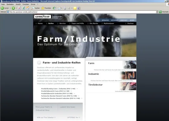 Passende Farmreifen per Mausklick - Der neue Goodyear TireSelector für Farmreifen im Internet Bild: Passende Farmreifen per Mausklick - Der neue Goodyear TireSelector für Farmreifen im Internet