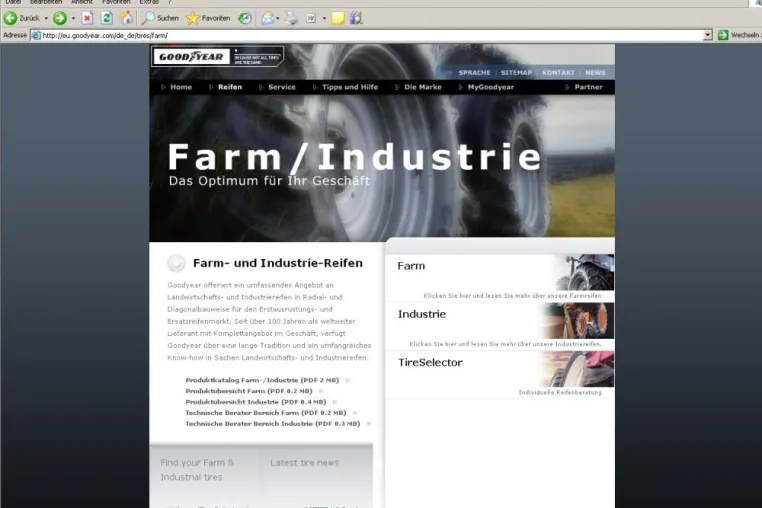 Passende Farmreifen per Mausklick - Der neue Goodyear TireSelector für Farmreifen im Internet Bild: Passende Farmreifen per Mausklick - Der neue Goodyear TireSelector für Farmreifen im Internet