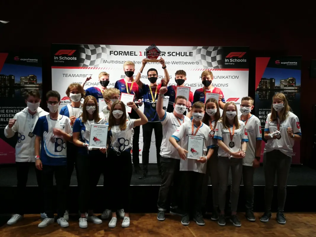 Die Podiumsplatzierungen auf der DM 2020 (Bild: F1 in der Schule gGmbH)