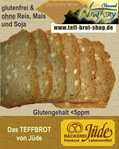 Bild: Glutenfreies Teff Vollkornbrot mit Natursauerteig - ohne Reis, Mais und Soja