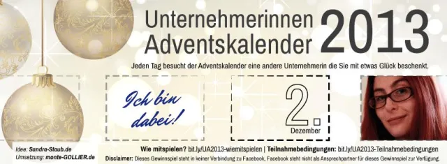 Bild: Unternehmerinnen Adventskalender 2013: Türchen öffnen ohne Datenstriptease bei Facebook